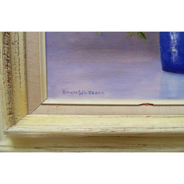 Realism Still Life Oil Painting Late 20th Century Floral Flowers For Sale - Image 3 of 6