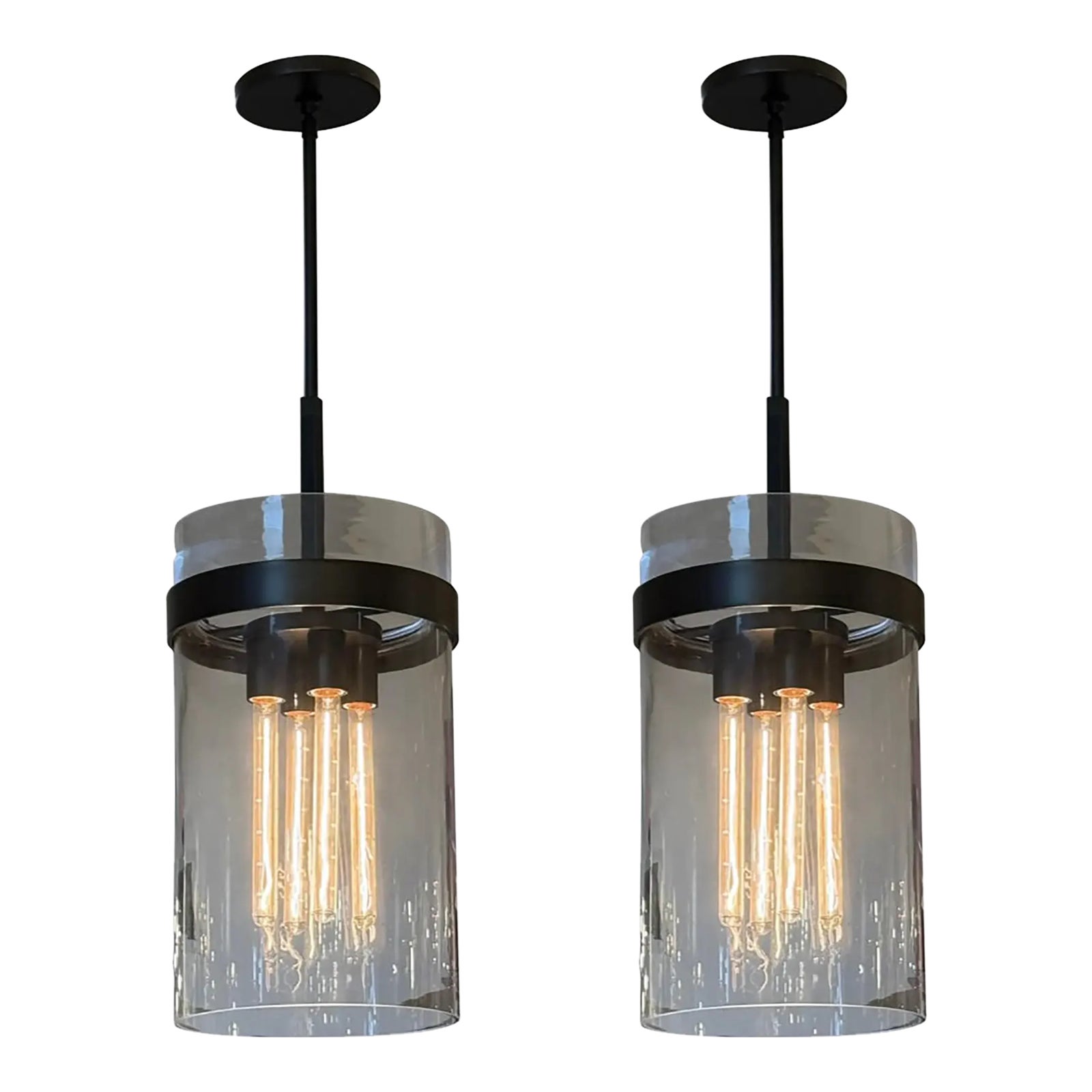 Restoration Hardware Ravelle Pendants, Pair | Chairish