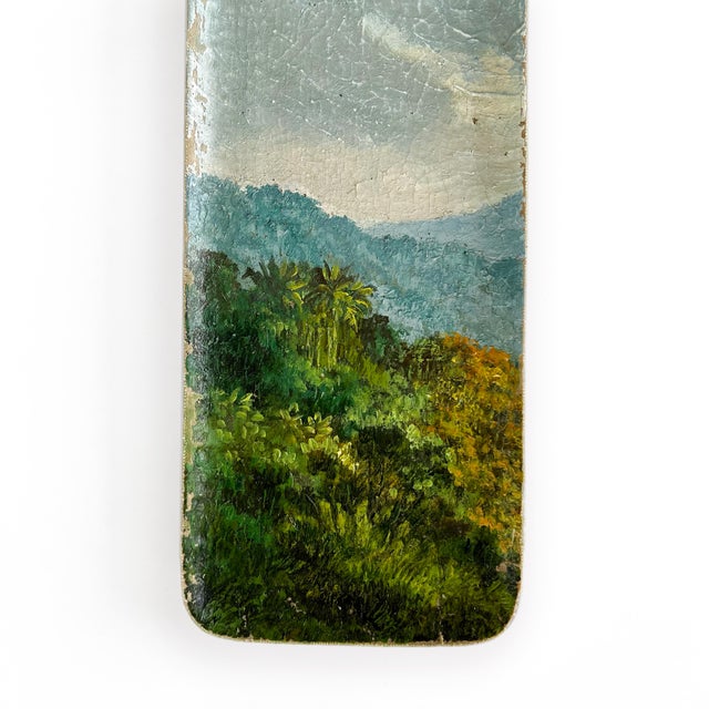 Textile "Hanalei Valley" Contemporary Installation of Ceramic Plates and Oil on Canvas - Set of 5 For Sale - Image 7 of 14
