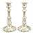 Mid Century Plate Silver Candlesticks Adjustable Height 10 Inches, a Pair For Sale