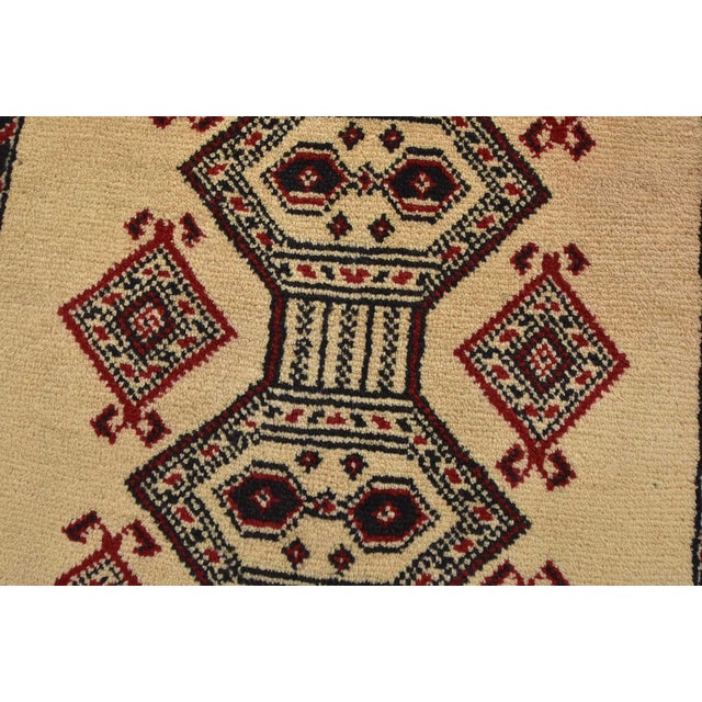Baloch Rug 2′ X 2’10” Ivory Wool Vintage Tribal Hand-Knotted Oriental Carpet For Sale - Image 4 of 7