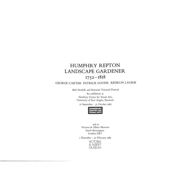 Traditional "Humphry Repton Landscape Gardener 1752-1818" 1982 Carter, George, Goode, Patrick, Laurie, Kedrun For Sale - Image 3 of 8