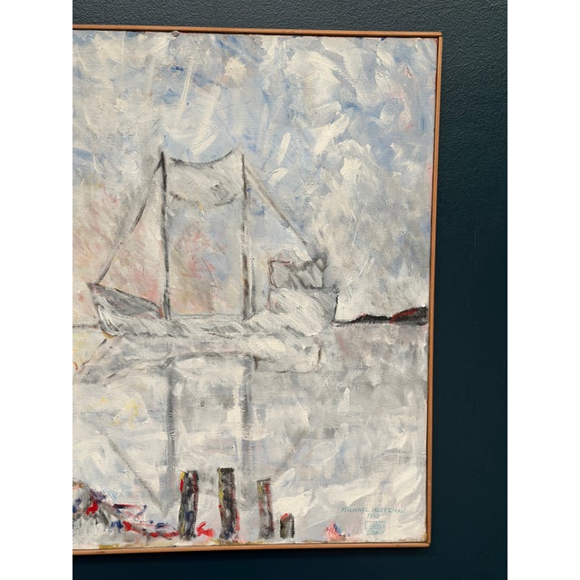 Michael Hertzman, Silhouette of the Boat, 1992, Oil on Canvas, Framed For Sale - Image 11 of 18