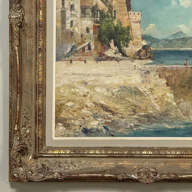 Framed Oil Painting on Canvas by Paule Bisman (1897-1973) 'Adriatic Coastline' For Sale - Image 9 of 16