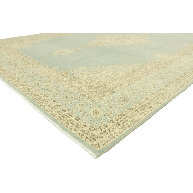 52976 Muted Vintage Turkish Sivas Rug, 09'00 x 12'08. Timeless style meets Gustavian grace in this hand knotted vintage...