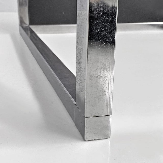 Italian Modern Chromed Steel, Wood and Glass Table, 1990s For Sale - Image 15 of 18