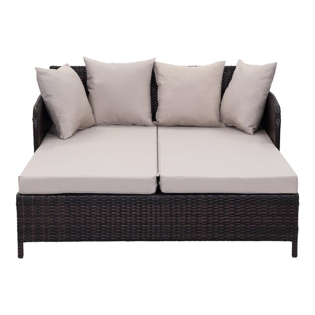 Outdoor Daybed in Brown & Sand For Sale