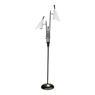 Mid-Century Modern 3-Light Cone Shade Floor Lamp For Sale