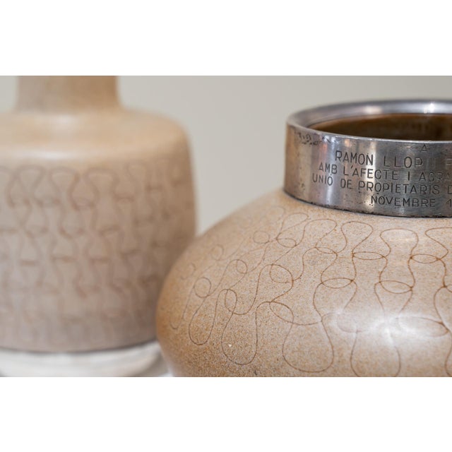 1970s Vintage Ceramic and Silver Vases by Jordi Aguade, 1976, Set of 2 For Sale - Image 5 of 8
