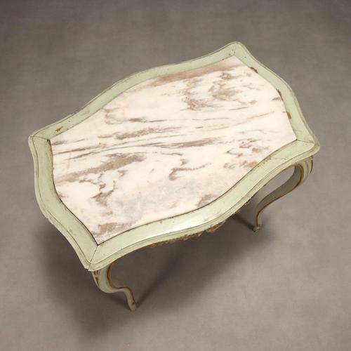 Antique Coffee Table in Lacquered Wood with Marble Top, Italy, 20th Century For Sale - Image 3 of 10