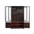 Vintage Dark Brown Oriental Treasure Glass Doors Display Curio Stack Cabinet For Sale - Image 4 of 13