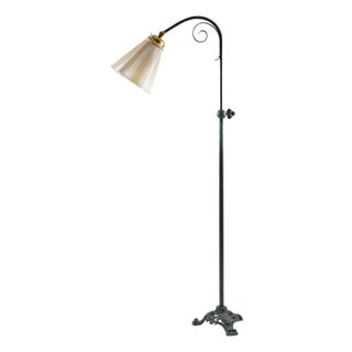 Swedish Floor Lamp in Patinated Brass, 1930s For Sale
