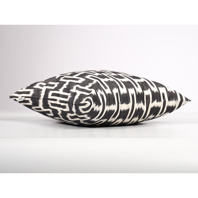 2020s Black Geometric Ikat Pillow Cover For Sale - Image 5 of 6