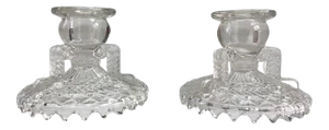 Early 20th Century Art Deco Brilliant Cut Glass Candle Holders - a Pair