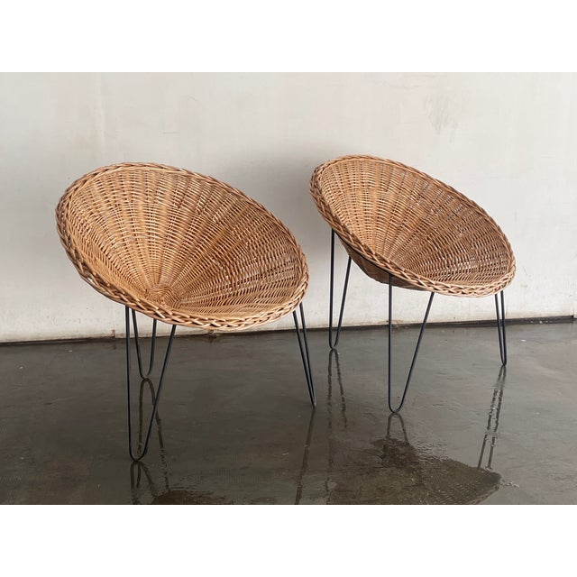 Pair of French Bamboo Chairs 1970s For Sale - Image 6 of 10