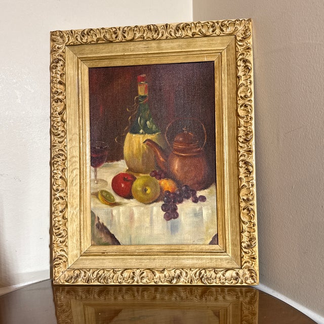 Vintage French Still Life Painting Framed For Sale - Image 4 of 9