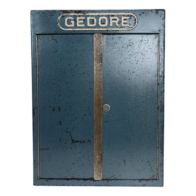 Vintage Industrial Metal Wall Mounted Tool Storage Cabinet, 1950s For Sale