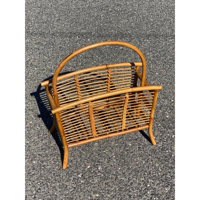 1970s Albini Style Bamboo Magazine Rack For Sale - Image 5 of 5