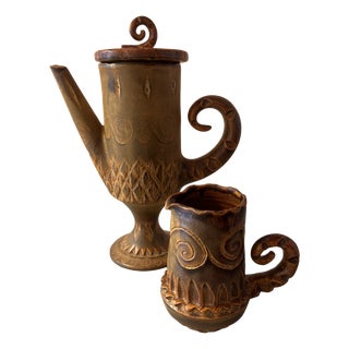 Ceramic Service by Huguette Bessone for Vallauris, France, 1960s For Sale