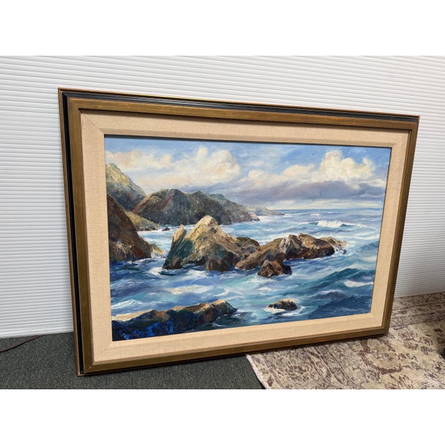 Design Plus Gallery presents an Original Paint Signed by Marian Carter. The painting of the seascape is of the Pacific...