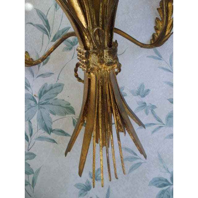Vintage Gold-Plated Wall-Mounted Candleholders, 1970s, Set of 2 For Sale - Image 17 of 18