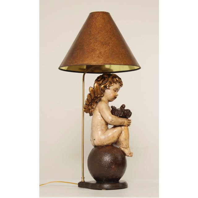 1970s 1970s Italian Renaissance Style Cherub Table Lamp For Sale - Image 5 of 13