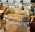 French Grand French Louis XV Beige Velvet Sofa With Hand-Gilded Gold Leaf Frame & Tufted Seat For Sale - Image 3 of 3