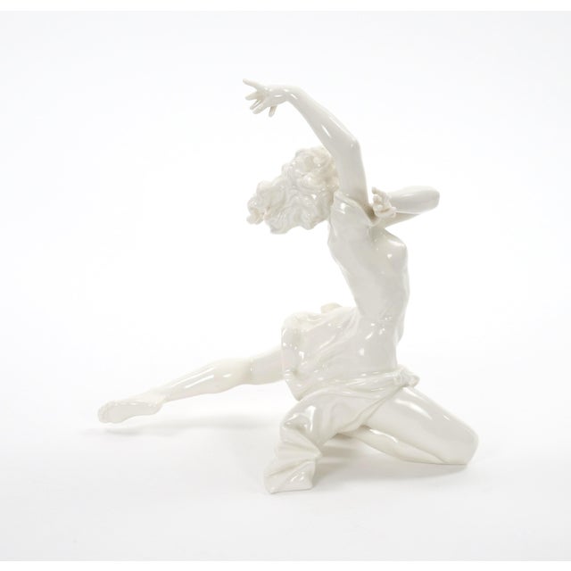 1920s Art Deco German White Glazed Porcelain Dancing Figure, Circa 1920s For Sale - Image 5 of 11