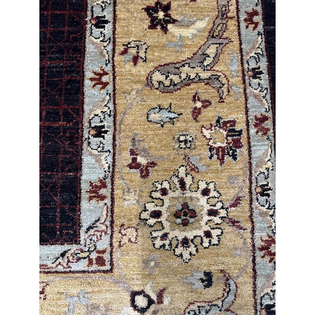 2010s 9 X 12 Handmade Peshawar Wool Rug in Charcoal Color With Geometric Pattern For Sale - Image 5 of 5
