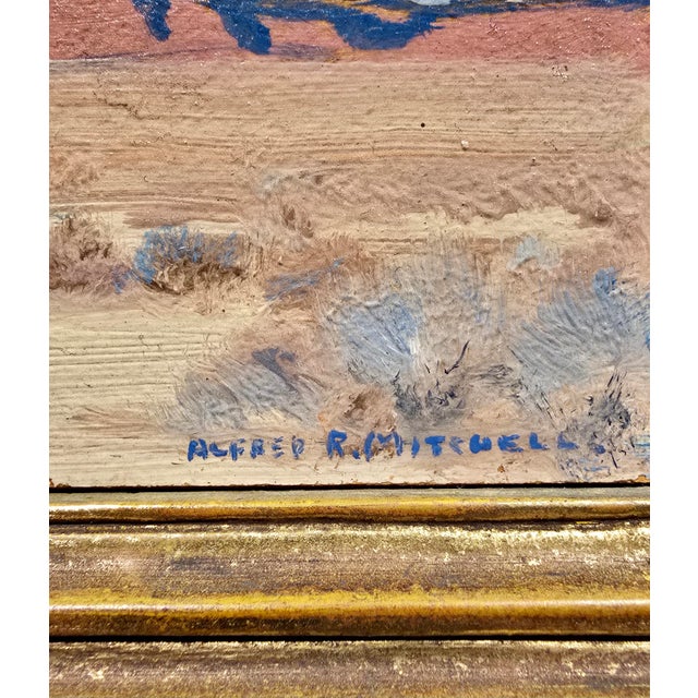 Alfred Richard Mitchell-Desert Landscape With Mountains -1930s Oil Painting For Sale - Image 10 of 12