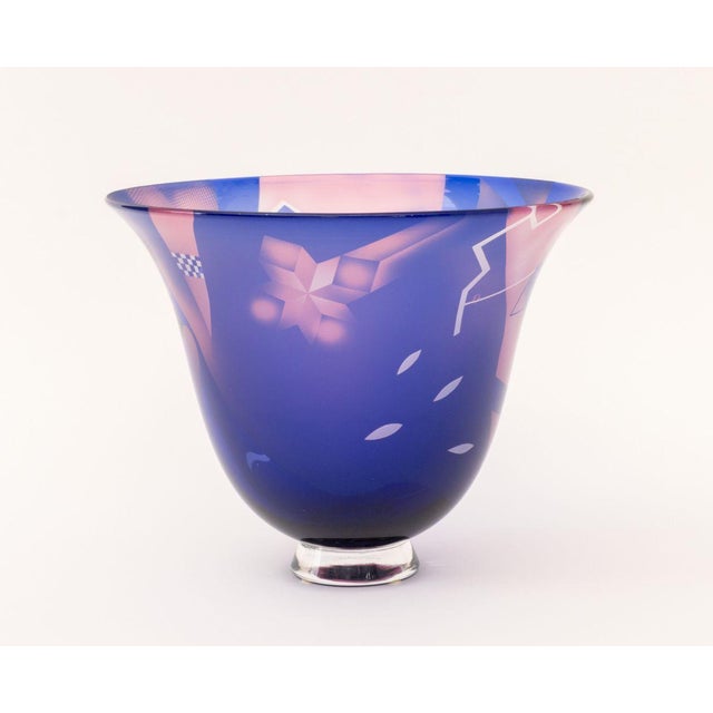 Glass David Jacobson Art Glass Centerpiece Bowl For Sale - Image 7 of 12