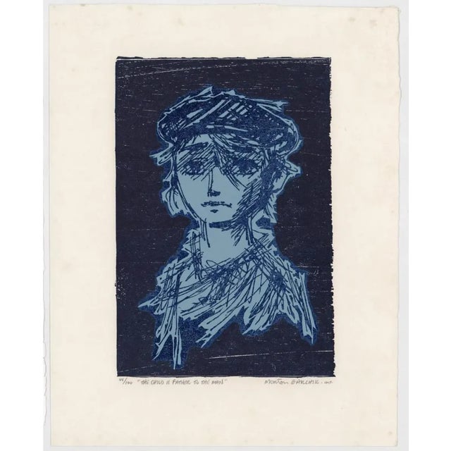 Morton Lloyd Garchik (1929-2009) "The Child II, Father to the Man" woodblock print; pencil signed, titled and numbered 44...