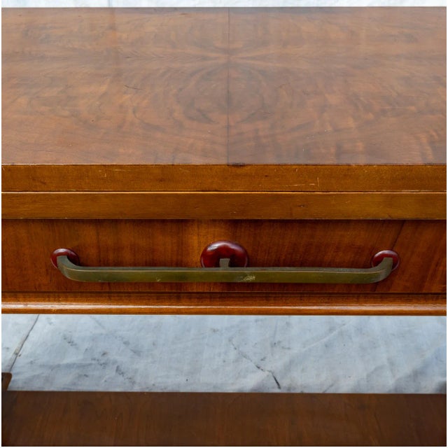 1930s Art Deco Flip Top Console Pedestal Table For Sale - Image 9 of 12