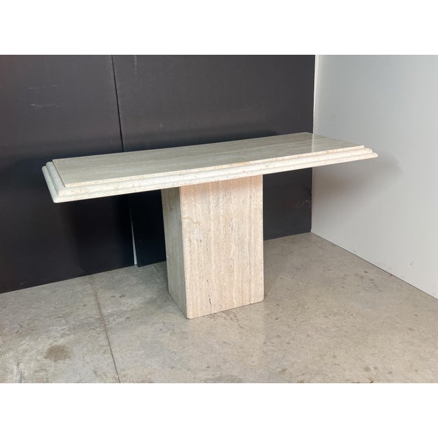 Travertine marble console