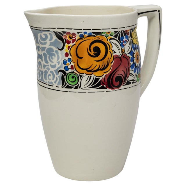 20th Century Belgian Floral Design Ceramic Pitcher For Sale - Image 15 of 18