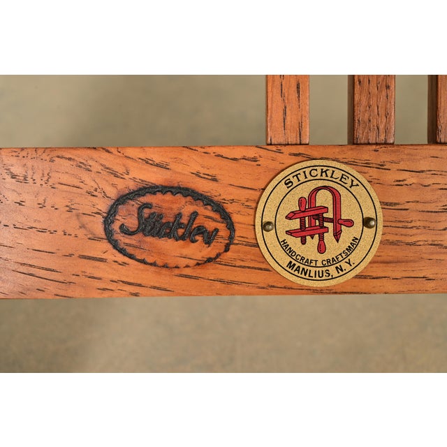 Stickley Mission Oak Arts & Crafts Reclining Morris Lounge Chair With Ottoman For Sale - Image 15 of 17