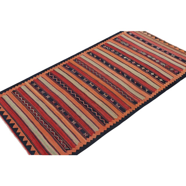 Traditional Vintage Shahsavan Persian Kilim in Stripes and Geometric Patterns by Rug & Kilim For Sale - Image 3 of 7