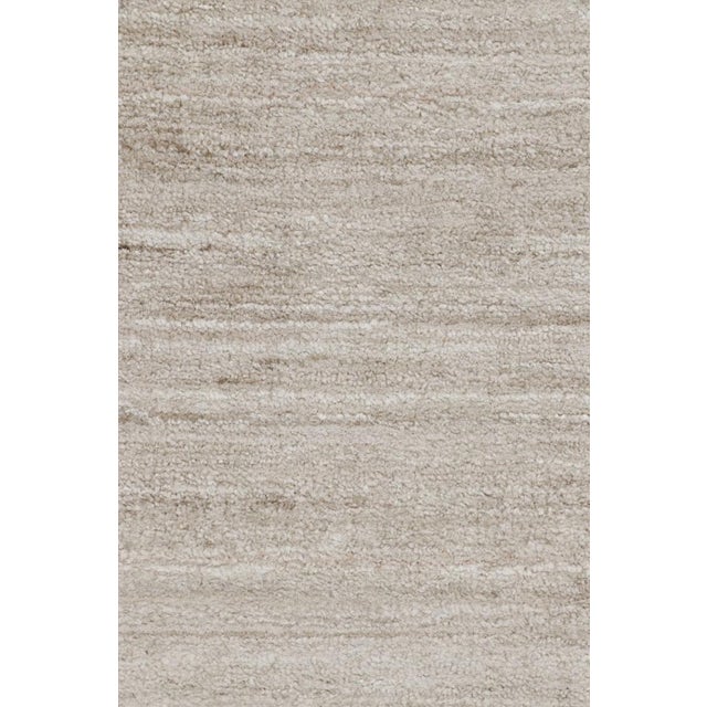 Contemporary Rug & Kilim’s Oversized Textural Rug in Solid Taupe and White Tones and Striae For Sale - Image 3 of 8