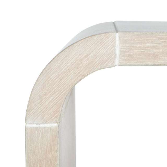 Mid-Century Modern Liasonya Curved Waterfall Accent Table in White Washed For Sale - Image 3 of 7