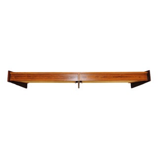 Vintage Wooden Floating Wall Console, 1960s For Sale