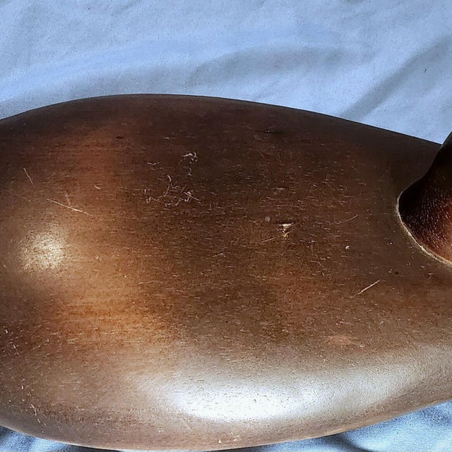 Wood Vintage Carved Hardwood Duck Decoy For Sale - Image 7 of 9
