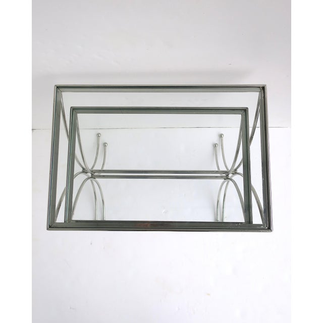 Chrome and Glass Nesting End Side Tables, Midcentury Modern, Mid-20th Century For Sale - Image 14 of 14