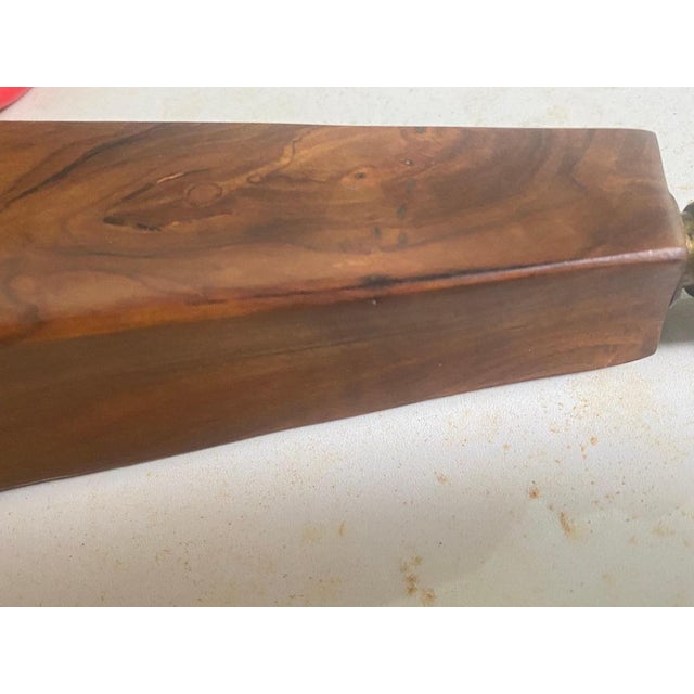 Sculptural Table Lamp in Carved Olive Wood, France, 1950s For Sale - Image 6 of 16