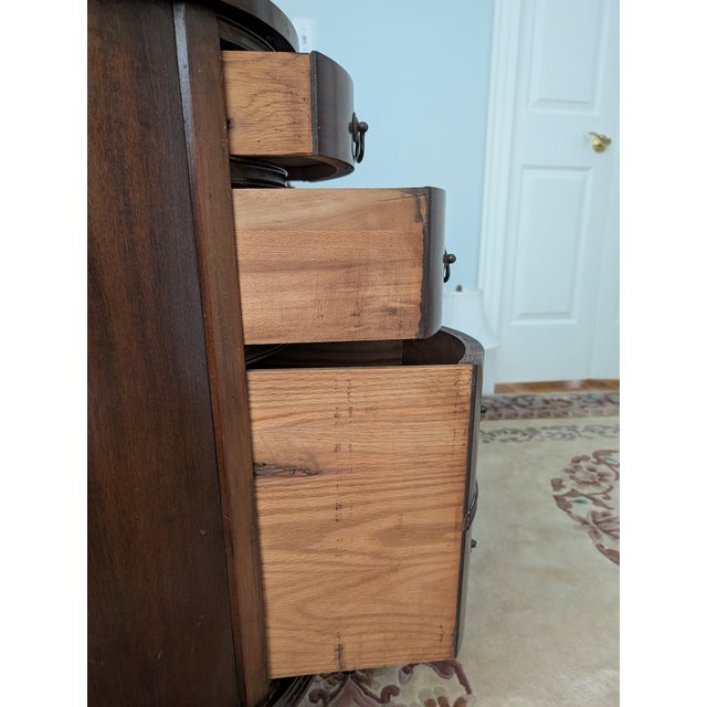 Vintage Kidney Shaped Double Pedestal Mahogany Desk For Sale - Image 17 of 18