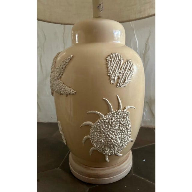 California Coastal Chic Seashell Encrusted Ginger Lamp For Sale - Image 11 of 13