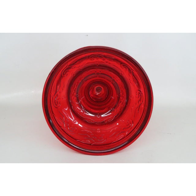 Pa Risdon Usa Large Homesteader Oil Lamp Red Glass With Brass Eagle Burner 4887b For Sale - Image 12 of 15