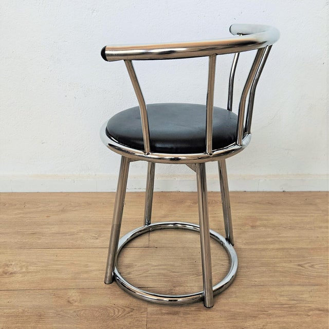 Swivel Chrome-Plated Side Chair, 1970s For Sale - Image 4 of 5