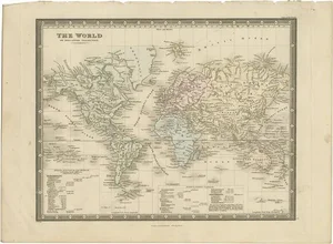 Antique Map of the World by Wyld, 1845