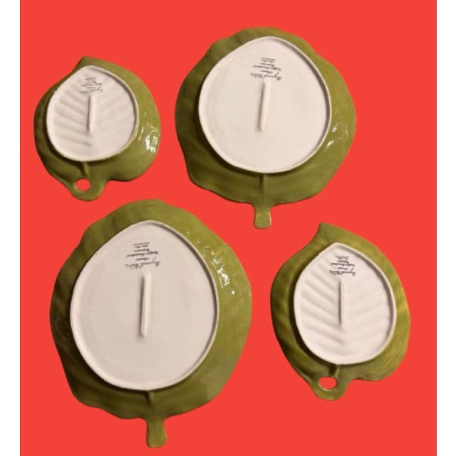 Bordallo Pinheiro Vintage Banana Leaves Platters by Raymond Waites - Sets of 4 For Sale - Image 4 of 11
