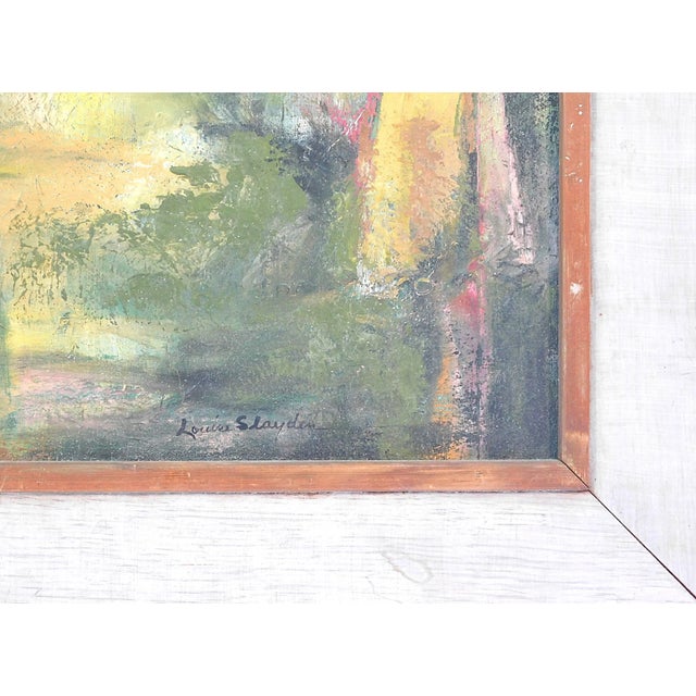 Mid-Century Modern Mid 20th Century Louise Slayden Contemporary Abstract Composition, Oil on Canvas For Sale - Image 3 of 3